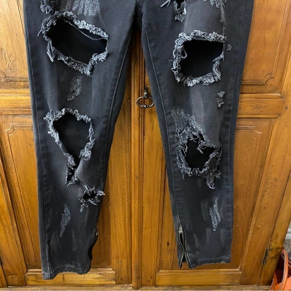one teaspoon thrashed free birds Black distressed Jeans size 26 - Picture 7 of 13